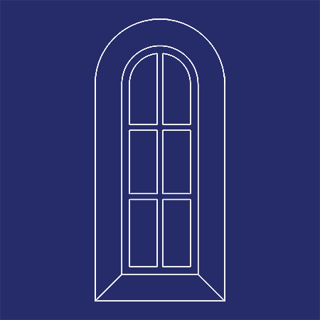 Faux Decorative Windows Tombstone