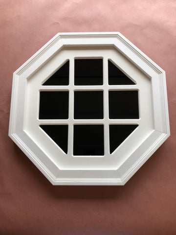 Faux Window - Octagonal - 24" x 24" / Brick Mould / 9-lite (1 in Stock)