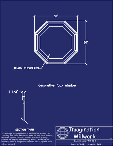 Faux Window - Octagonal - 30" x 30"