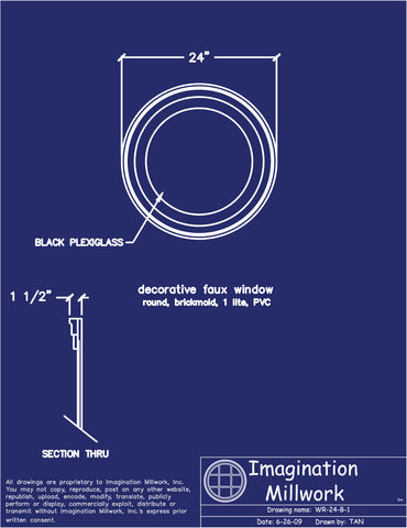 Faux Window - Round - 24" diameter