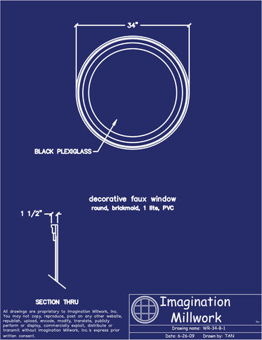 Faux Window - Round - 34" diameter