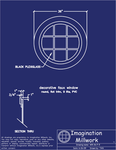 Faux Window - Round - 36" diameter